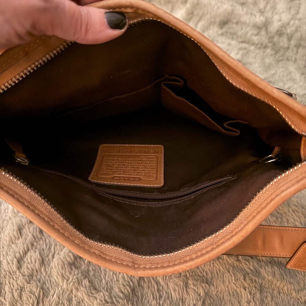 Classic Coach Brown Signature Shoulder Bag with Buckles - Picture 9 of 9